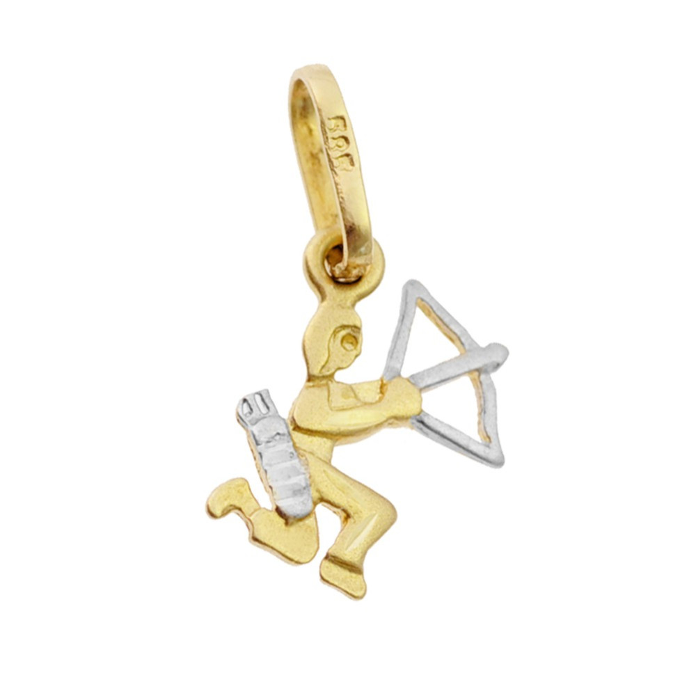 Anhänger Schütze Sternzeichen Tierkreiszeichen Horoskop Kettenanhänger Bicolor Zweifarbig Gold Goldanhänger