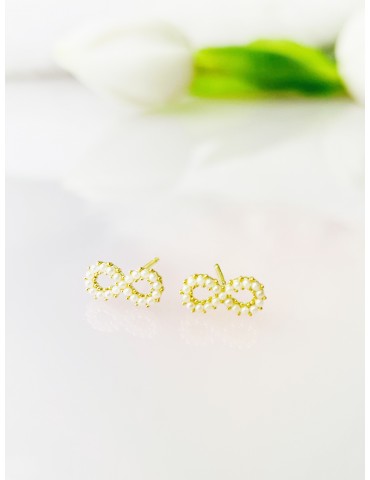 Infinity 925 Silberne vergoldet Ohrringe Damen Kinder