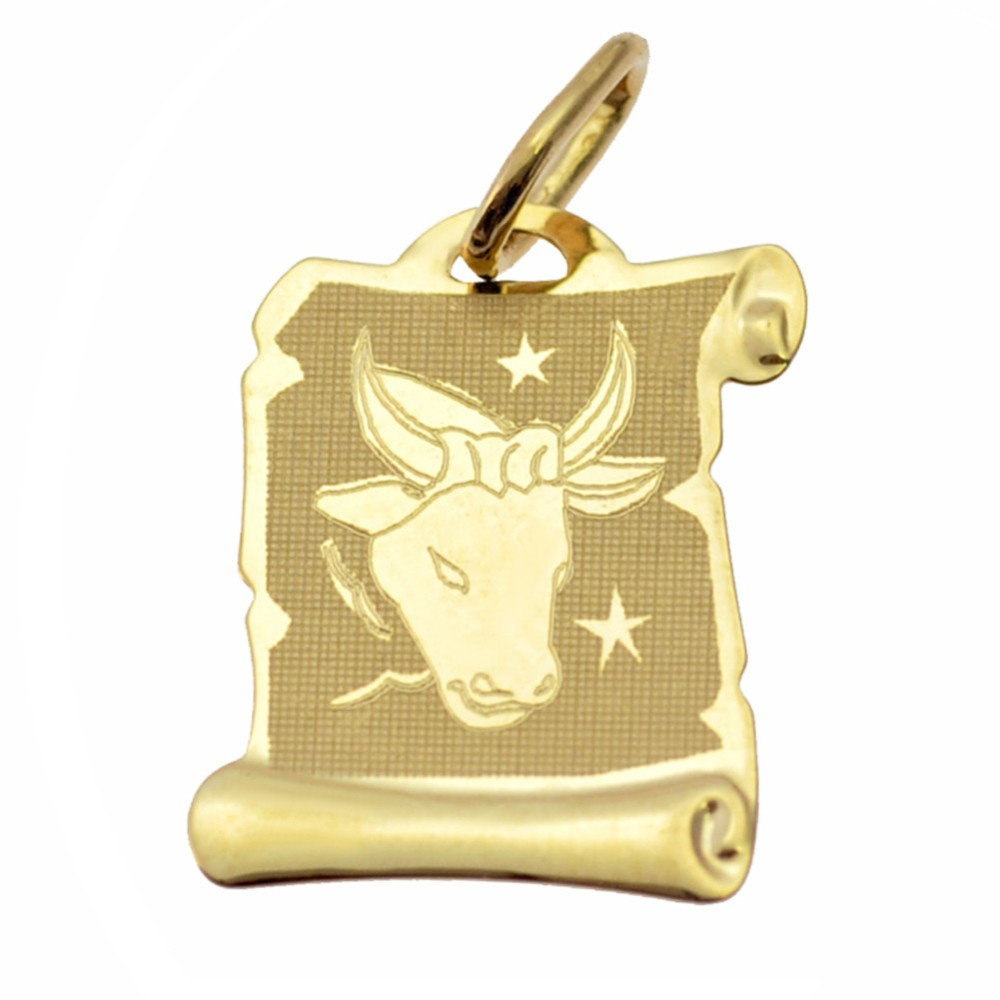 Anhänger Stier Sternzeichen Tierkreiszeichen Horoskop Papyrus Kettenanhänger Gold Goldanhänger