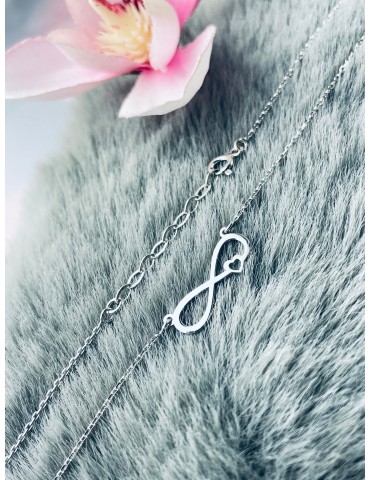 Herz Infinity 925 Silber Halskette Halsband Damen Kinder