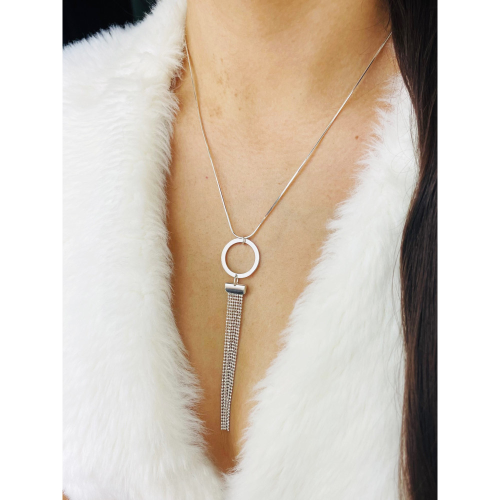 Kreis 925 Silber Halskette Halsband