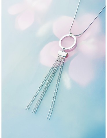 Kreis 925 Silber Halskette Halsband