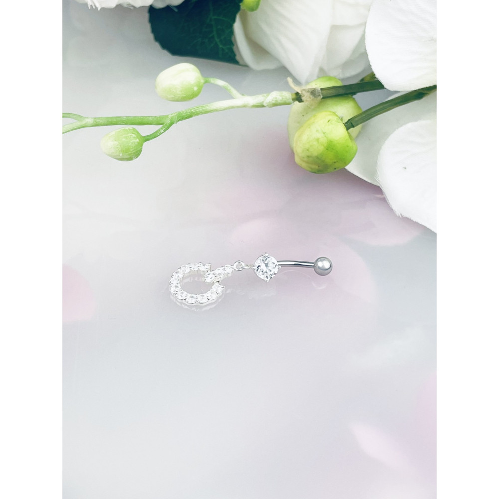 Hufeisen Bauchnabelpiercing Silber 925 Piercingschmuck Banana mit Zirkonia