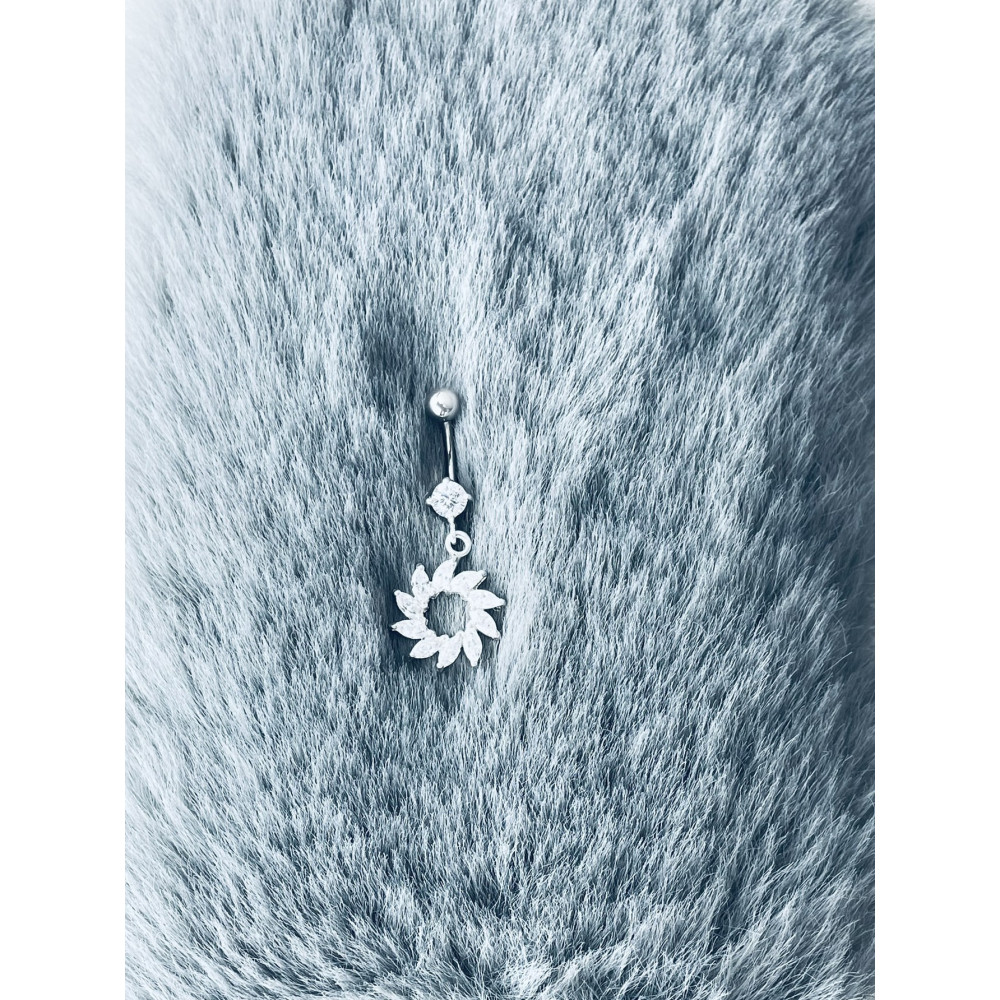 Blume Bauchnabelpiercing Silber 925 Piercingschmuck Banana mit Zirkonia