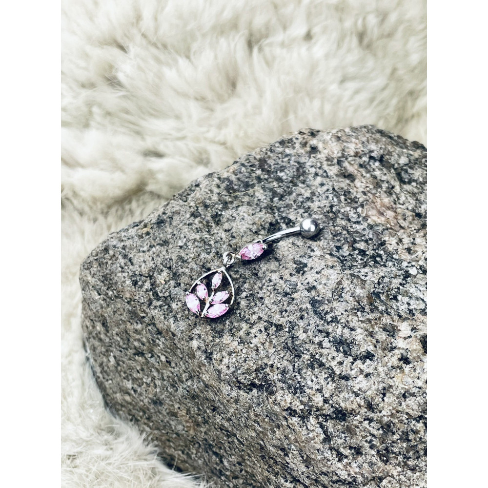 Blatt Bauchnabelpiercing Silber 925 Piercingschmuck Banana mit Zirkonia