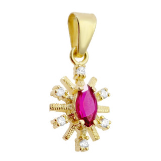 Złoty wisiorek zawieszka z cyrkoniami