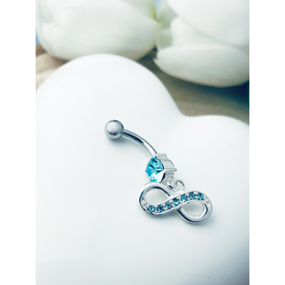 Infinity Bauchnabelpiercing Silber 925 Piercingschmuck Banana mit Zirkonia