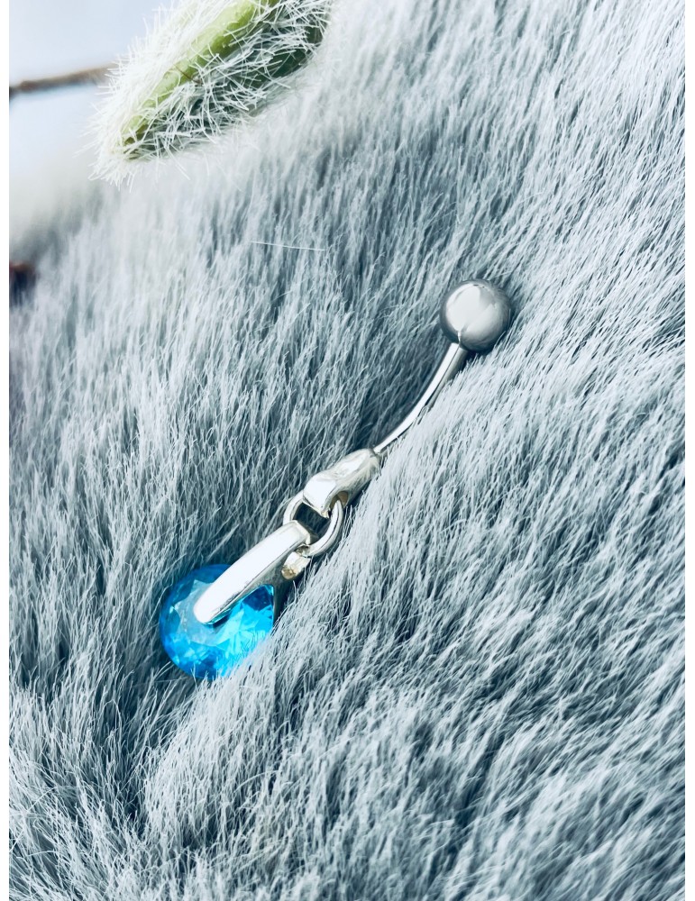 Bauchnabelpiercing Silber 925 Piercingschmuck Banana mit Zirkonia