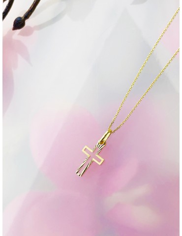 Goldanhänger Kettenanhänger Gold Anhänger Kreuz Goldkreuz Gelbgold 333er 8KT + Goldkette