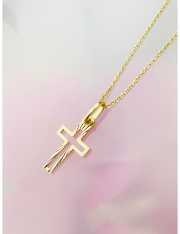 Goldanhänger Kettenanhänger Gold Anhänger Kreuz Goldkreuz Gelbgold 333er 8KT + Goldkette