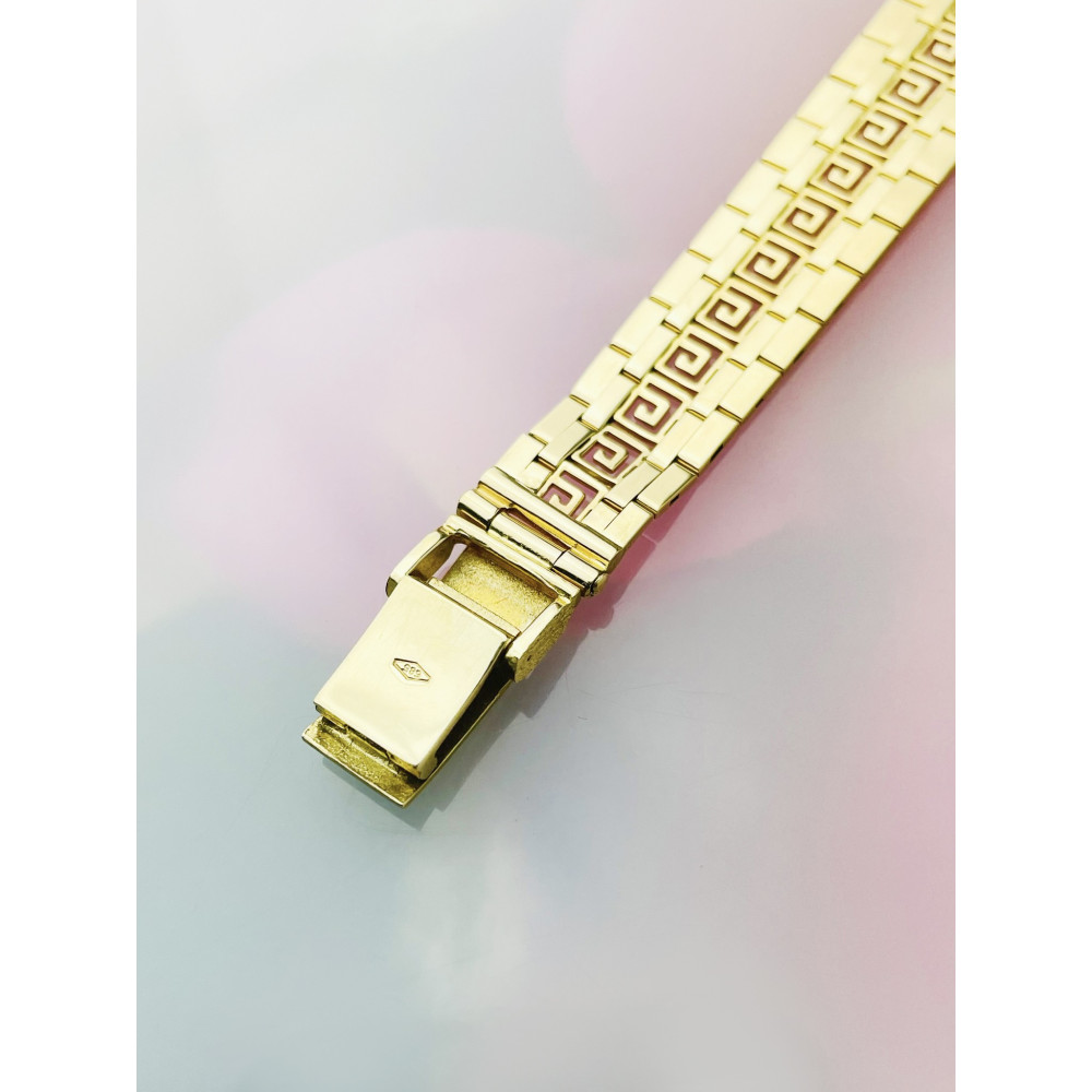Złoty zegarek kwarcowy Geneve Quartz z bransoletką grecką