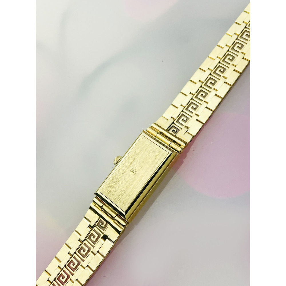 Złoty zegarek kwarcowy Geneve Quartz z bransoletką grecką