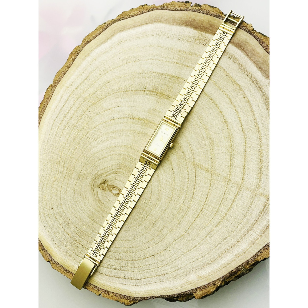 Złoty zegarek kwarcowy Geneve Quartz z bransoletką grecką