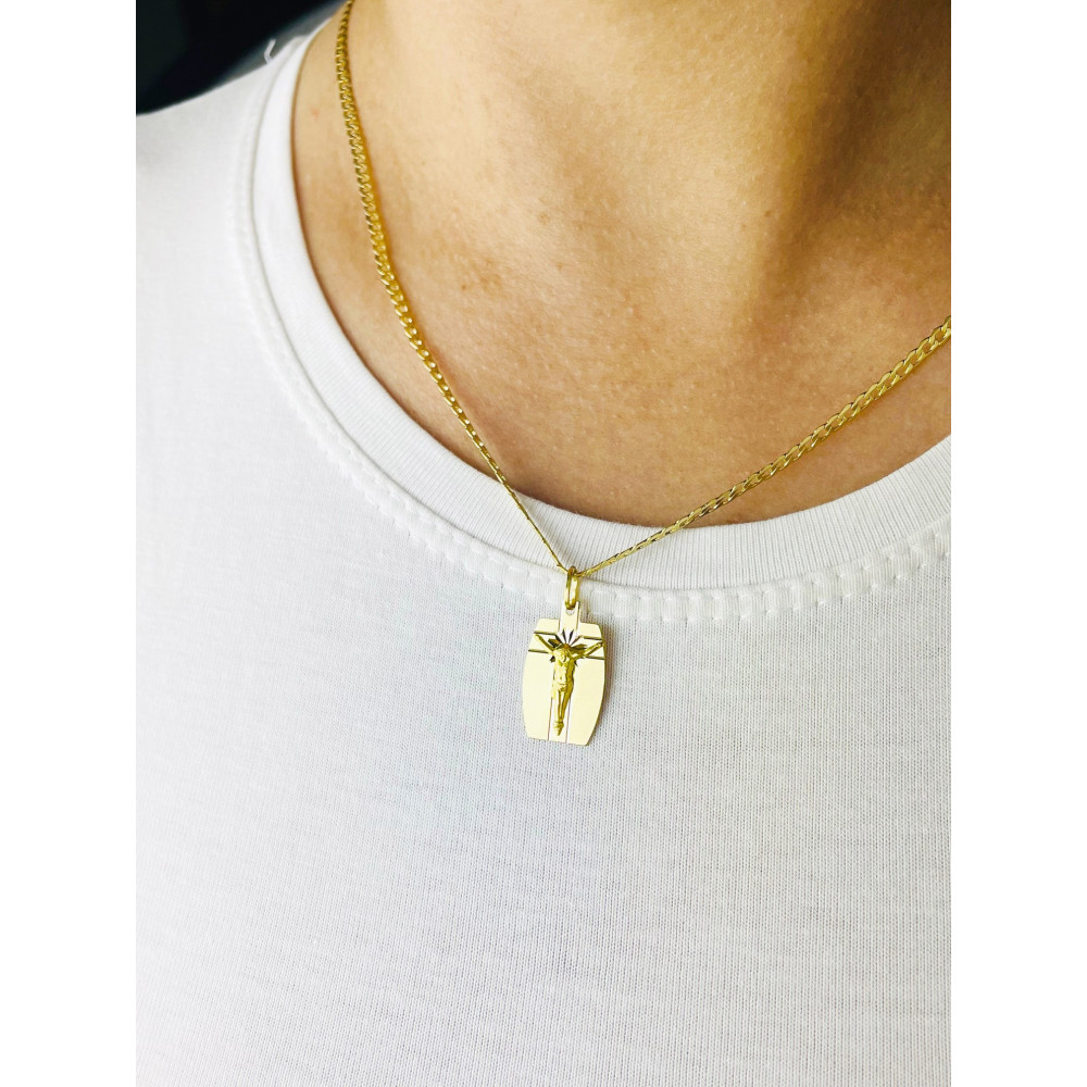 Złoty Medalik Zawieszka Pan Jezus Chrzest Komunia