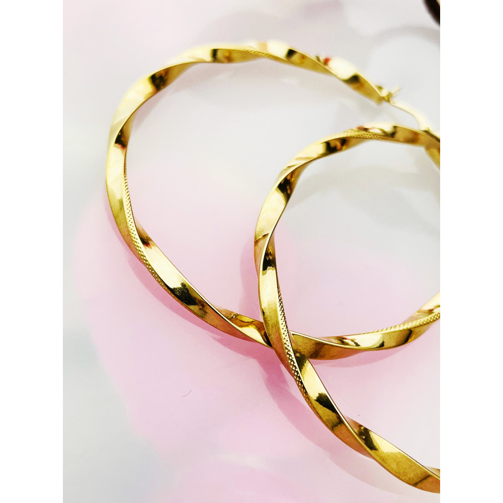 copy of Złote kolczyki kuleczki z cyrkoniami dwukolorowe