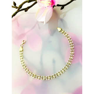 Złota bransoletka szeroka frezowana
