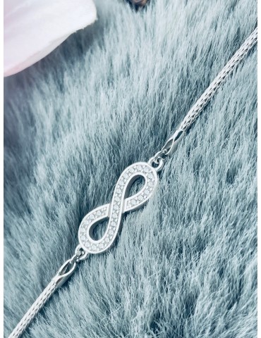 Infinity Armband 925 Silber mit Zirkonia Damen Kinder