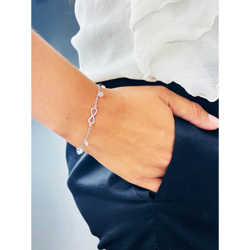 Infinity Armband 925 Silber mit Zirkonia Damen Kinder