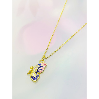 Schmetterling vergoldet 925 Silber  Halskette mit Zirkonia Halsband Damen Kinder