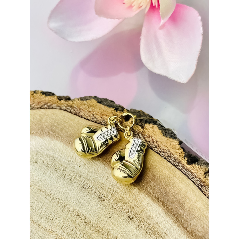 Anhänger Boxhandschuhe Kettenanhänger Bicolor Zweifarbig Gold Goldanhänger 585er 14KT