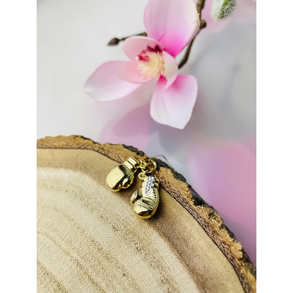 Anhänger Boxhandschuhe Kettenanhänger Bicolor Zweifarbig Gold Goldanhänger 585er 14KT