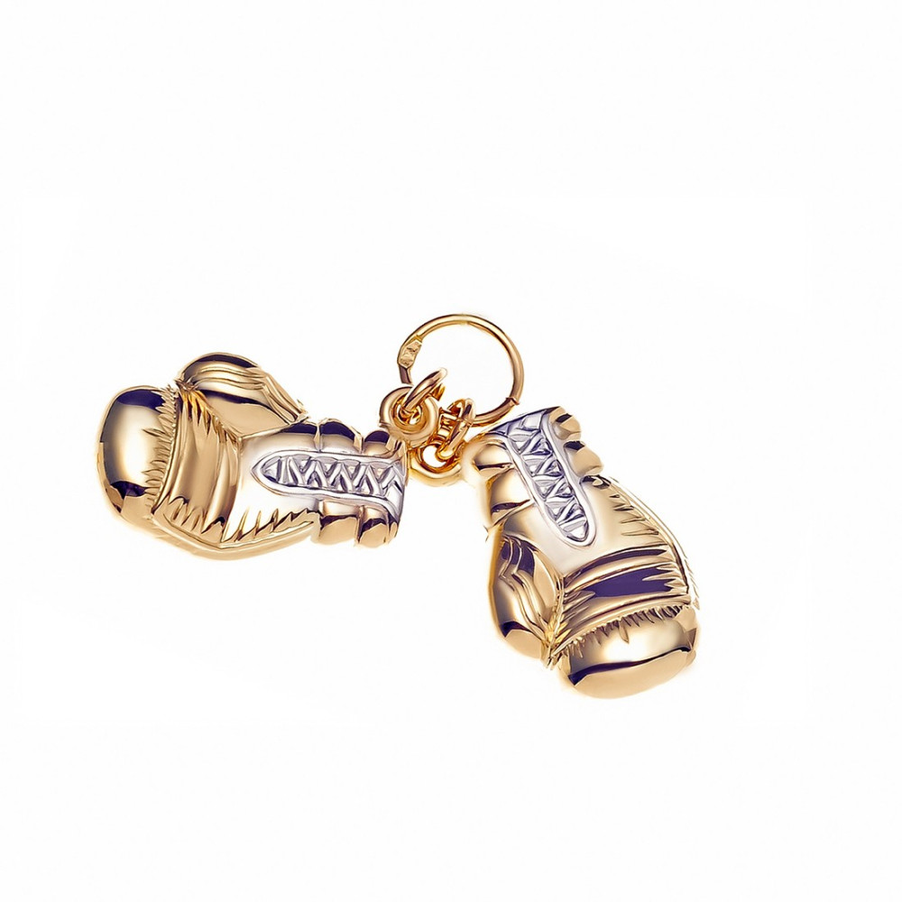 Anhänger Boxhandschuhe Kettenanhänger Bicolor Zweifarbig Gold Goldanhänger 585er 14KT