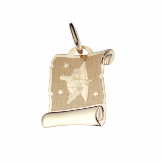 Złoty wisiorek zawieszka znak zodiaku strzelec