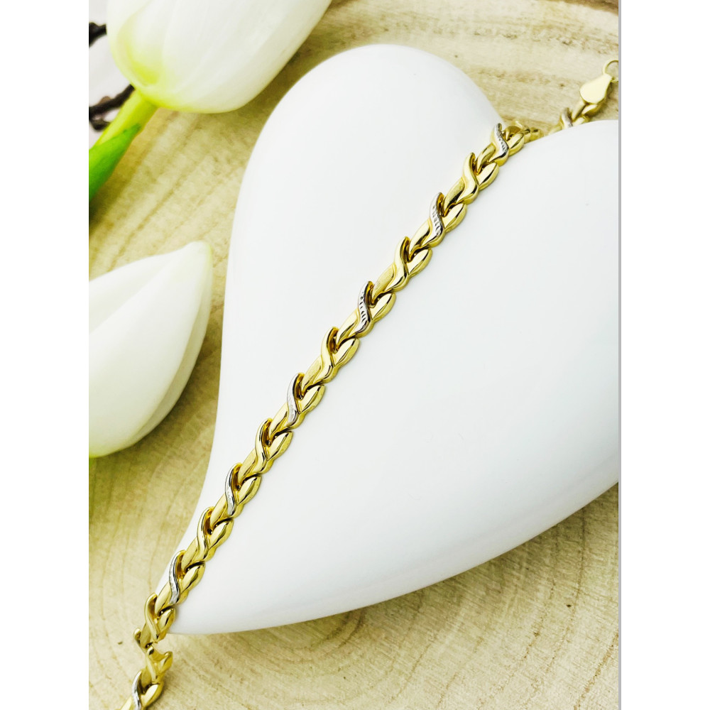 Blätter Damen Goldarmband Armband Armkette Gelbgold 585er 14KT