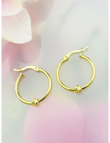 Kreis Creolen Ohrringe Ohrhänger Ohrstecker Ohrschmuck Paar Gelbgold 585er 14KT