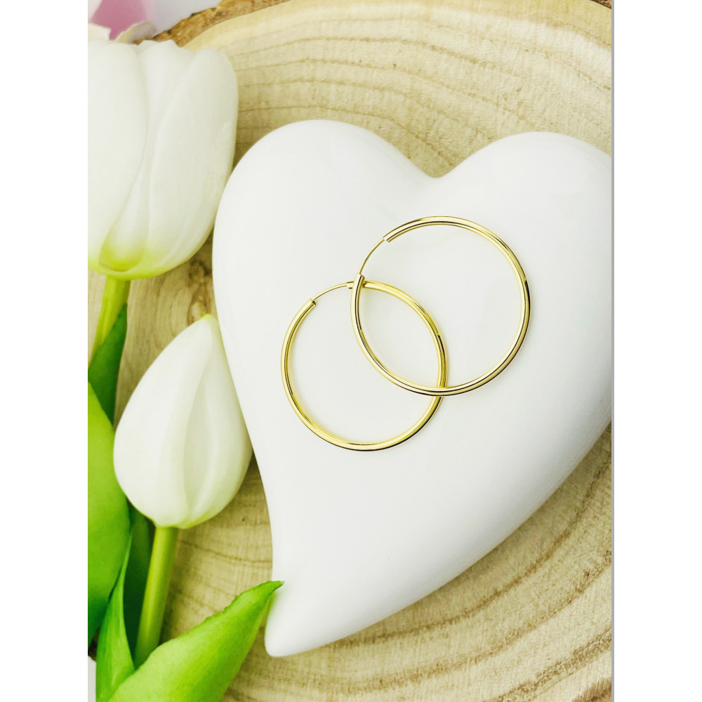 Złote kolczyki kółka koła polerowane