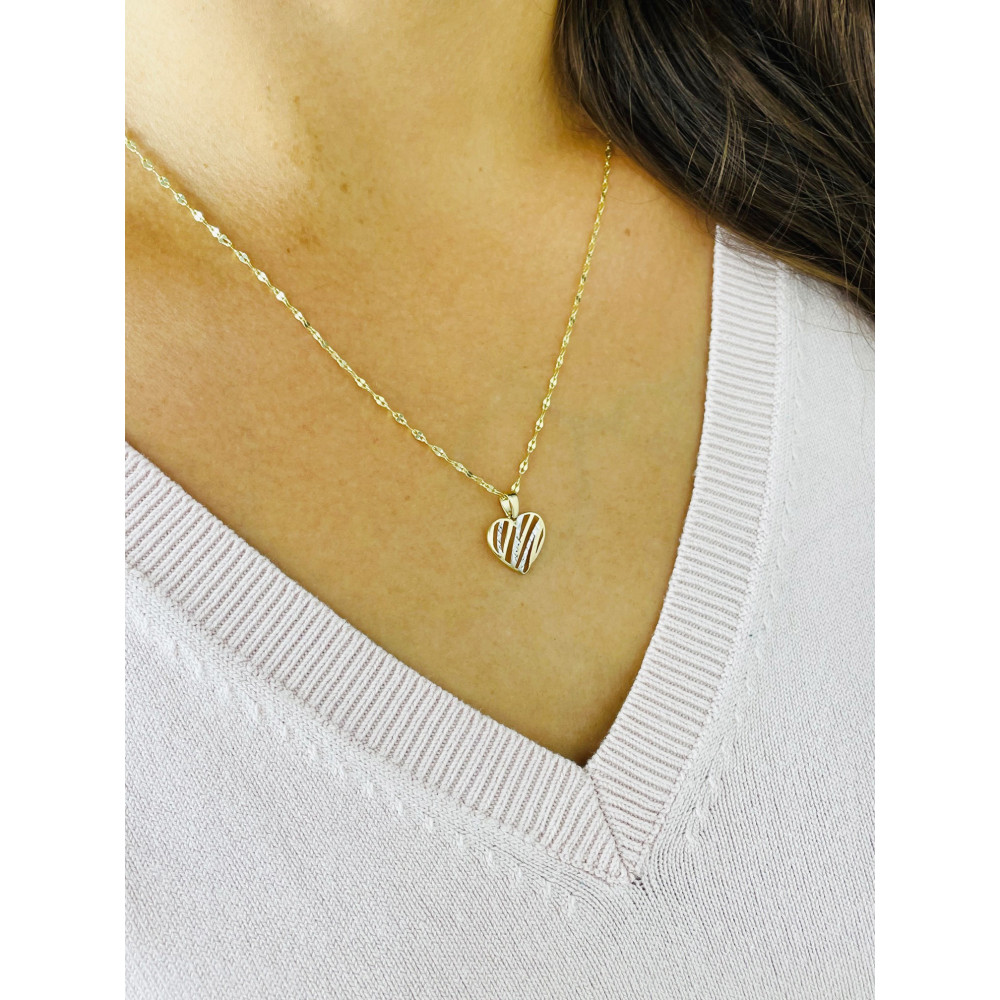 Anhänger Herz Kettenanhänger Gelbgold mit Zirkonia Goldanhänger 585er 14KT