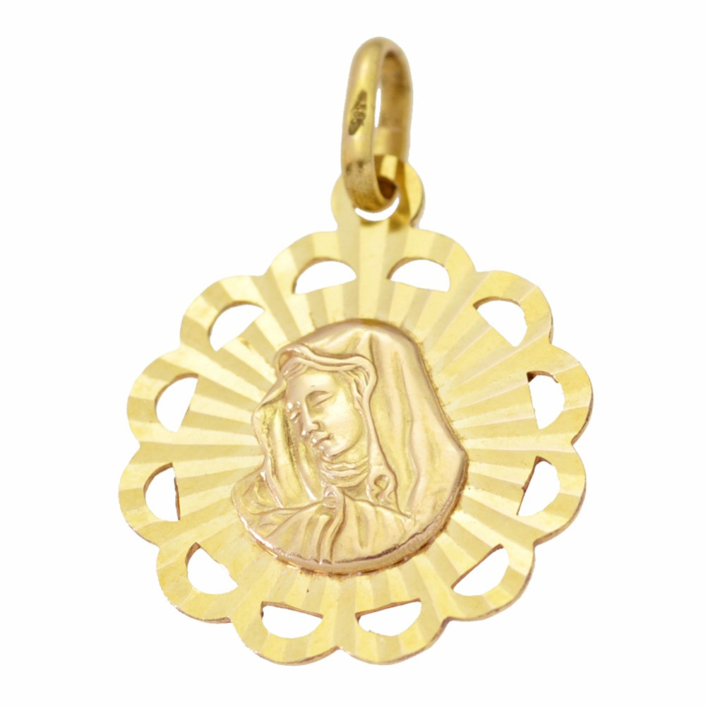 Anhänger Madonna Maria Kettenanhänger Gelbgold