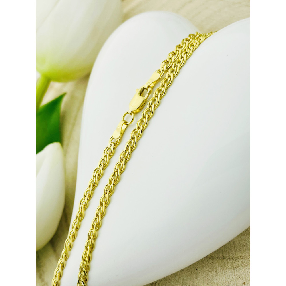 Goldkette Halskette Kette Nonnakette Doppelpanzerkette Gelbgold 585er 14KT