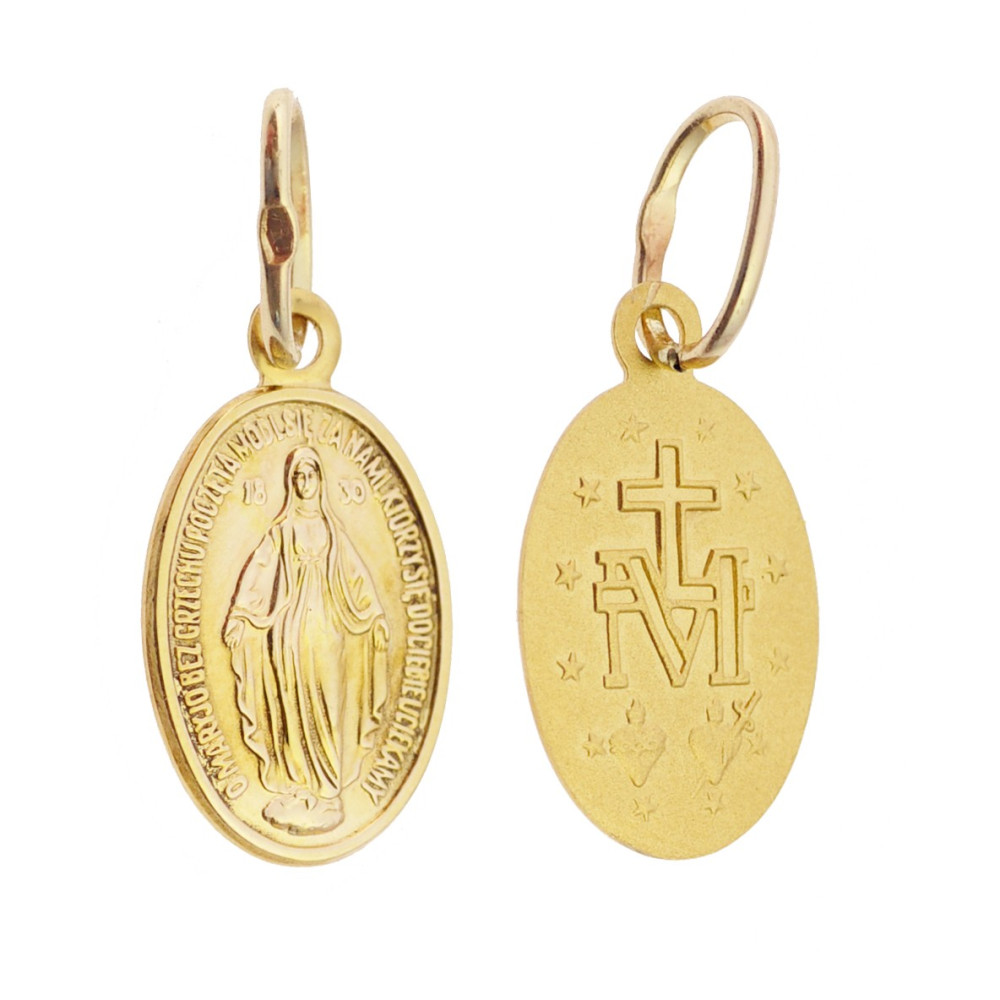 Anhänger Madonna Maria Immaculata Milagrosa Kettenanhänger Gelbgold Goldanhänger Erstkommunion