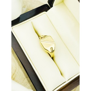 Złoty sygnet męski kwadrat matowiony