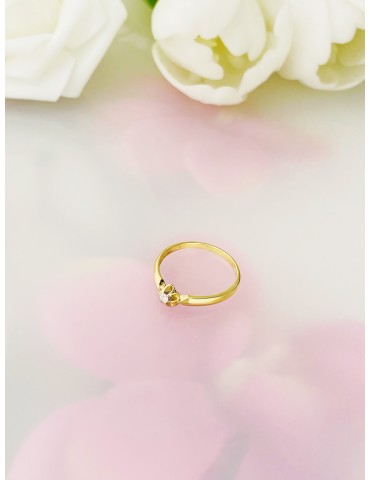 Blume Verlobungsring mit Diamant Gold 585er 14KT