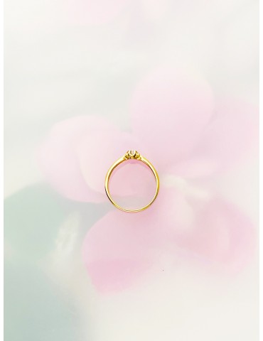 Blume Verlobungsring mit Diamant Gold 585er 14KT