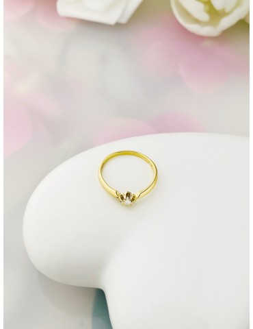 Blume Verlobungsring mit Diamant Gold 585er 14KT