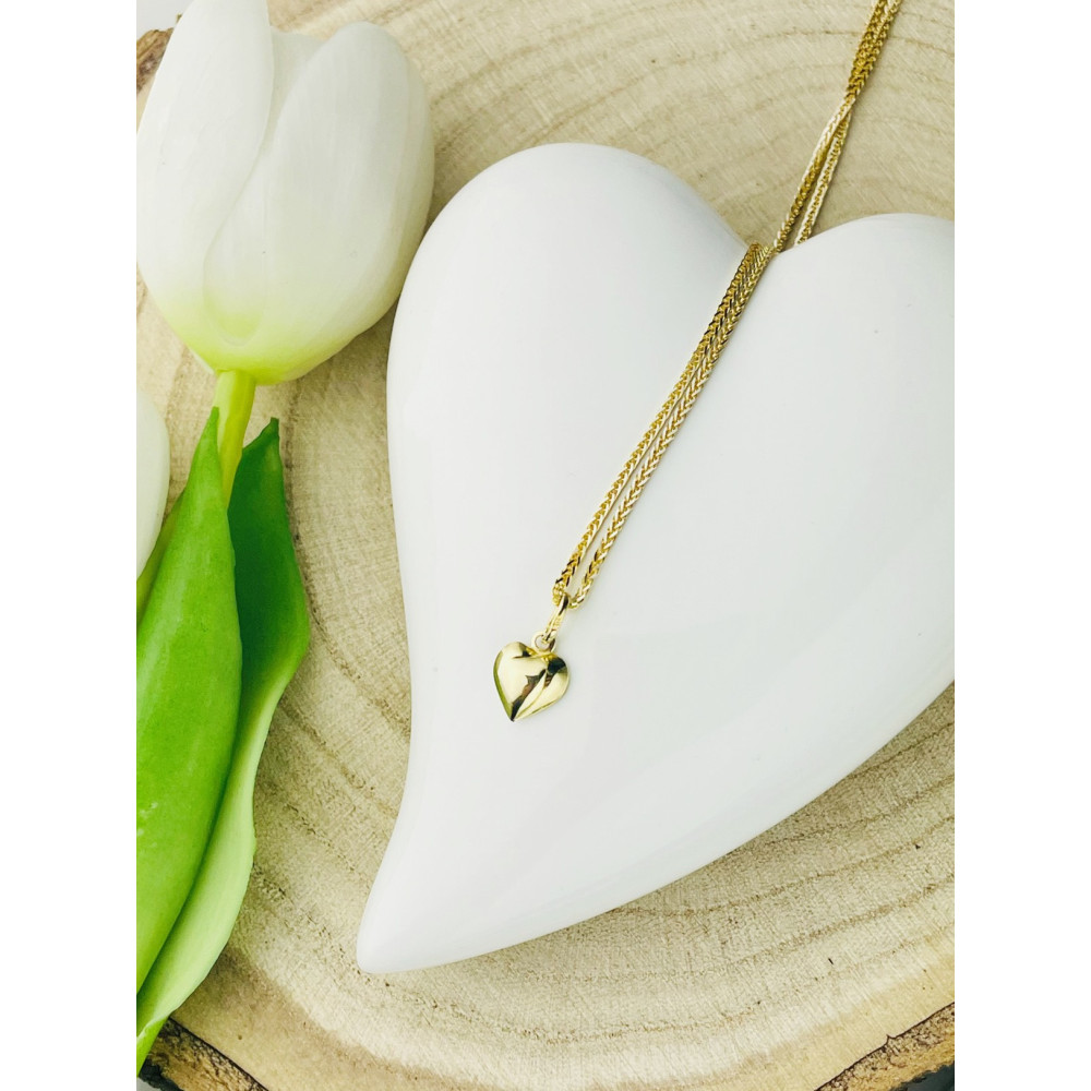 Herz Anhänger Madonna Maria mit Jesuskind Goldanhänger Erstkommunion Gold 585er 14KT