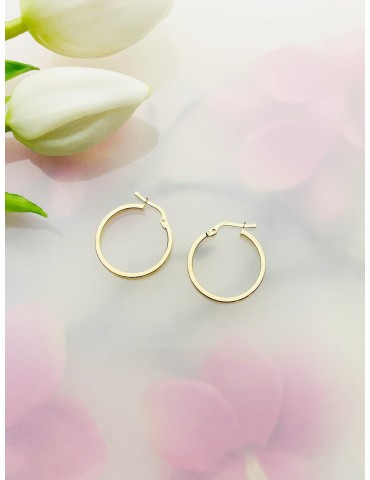 Kreis Creolen Ohrringe Ohrhänger Ohrstecker Ohrschmuck Paar Gelbgold 585er 14KT