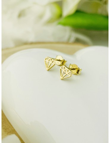 Diamant Creolen Ohrringe Ohrhänger Ohrstecker Ohrschmuck Paar Gelbgold 585er 14KT