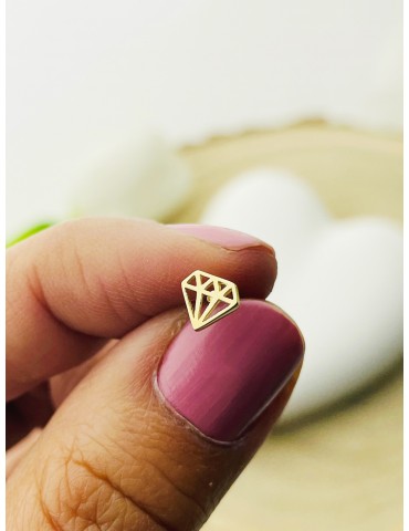 Złote kolczyki diament sztyfty