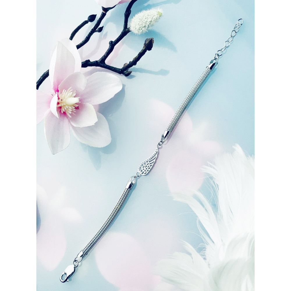 Flügel Armband 925 Silber mit Zirkonia Damen Kinder