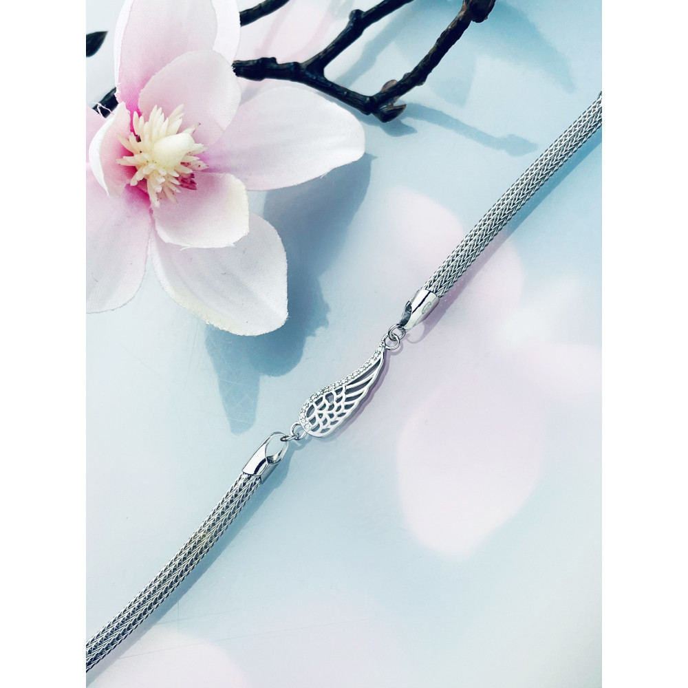 Flügel Armband 925 Silber mit Zirkonia Damen Kinder