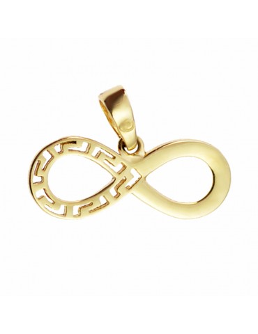 Anhänger Kettenaniebe Unendlichkeit Meander Muster Infinity Gelbgold 585er 14KT