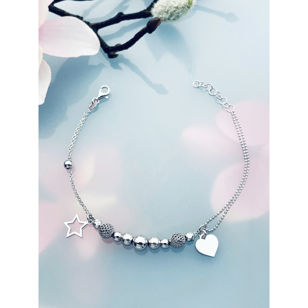 copy of Złota bransoletka celebrytka serce nieskończoność