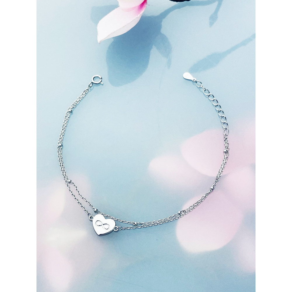 Herz Infinity Armband 925 Silber Damen Kinder