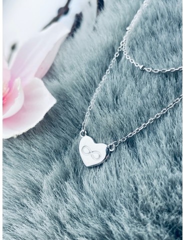 Infinity Herz 925 Silber Halskette Halsband Damen Kinder
