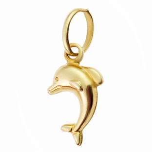 Złota zawieszka wisiorek delfin