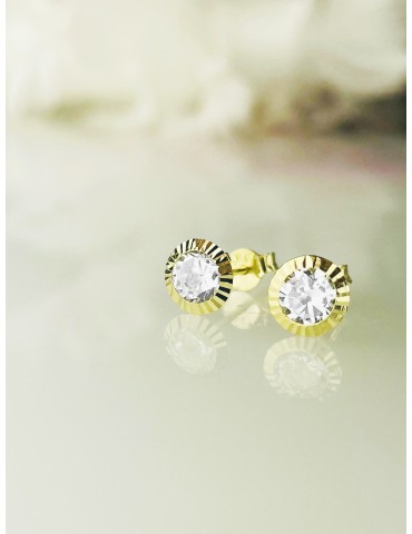 Kugel Ohrringe Ohrhänger Ohrstecker Ohrschmuck mit Zirkonia Gelbgold Paar 585er 14KT